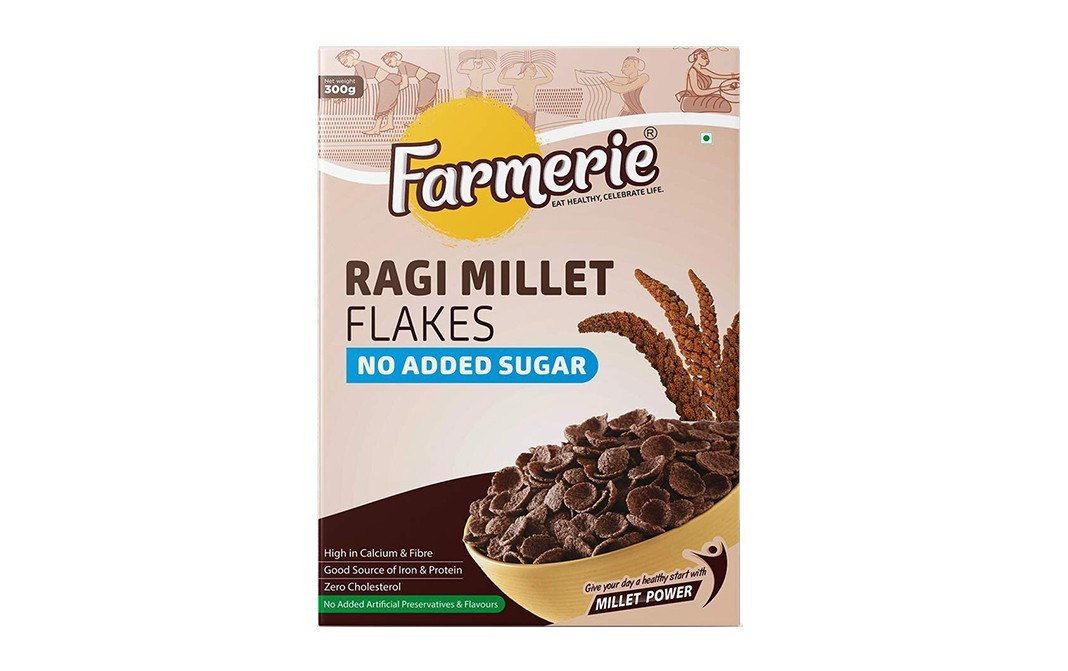 Farmerie Ragi Millet Flakes No Added Sugar   Pack  300 grams